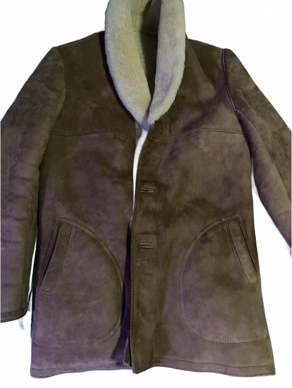 Men's Brown Suede Sherling Lined Western Style Jacket, Size